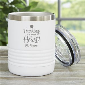 Inspiring Teacher Personalized White Tumbler 10oz Vacuum Insulated Stainless - 33563-W