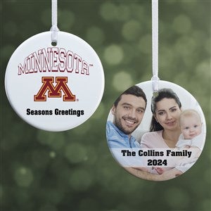NCAA Minnesota Golden Gophers Personalized Photo Ornament-2.85 Glossy - 2 Sided - 33639-2S