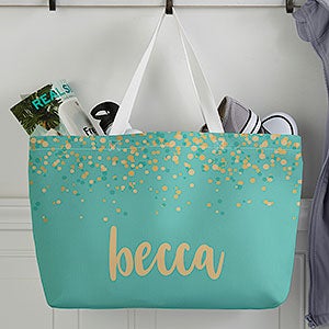 Canvas Tote Bag with Name in Heart - Personalized Brides