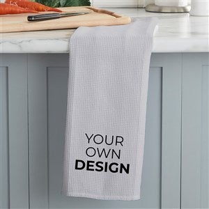 Design Your Own Personalized Waffle Weave Kitchen Towel - Grey - 33757-G