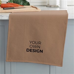 Design Your Own Personalized Waffle Weave Kitchen Towel - Tan - 33757-T