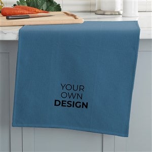 Design Your Own Personalized Waffle Weave Kitchen Towel - Slate Blue - 33757-SB