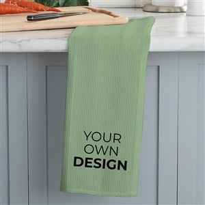 Design Your Own Personalized Waffle Weave Kitchen Towel - Sage Green - 33757-SG