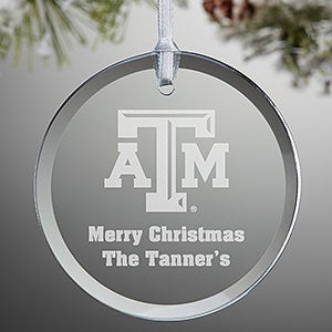 NCAA Texas AM Aggies Personalized Glass Ornament - 33820
