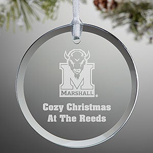 NCAA Marshall Thundering Herd Personalized Glass Ornament - 33824