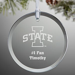 NCAA Iowa State Cyclones Personalized Glass Ornament - 33847