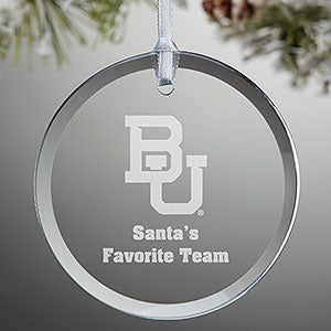 NCAA Baylor Bears Personalized Glass Ornament - 33858