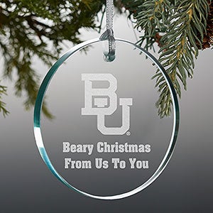 NCAA Baylor Bears Personalized Premium Glass Ornament - 33858-P