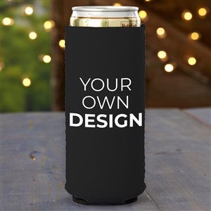 Design Your Own Personalized Slim Can Cooler- Black - 33913-B