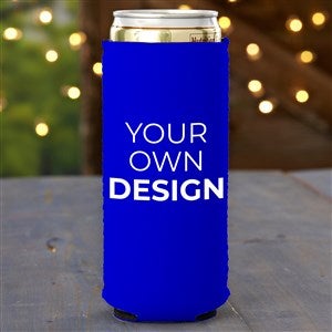 Design Your Own Personalized Slim Can Cooler- Blue - 33913-BL