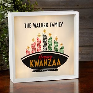 Kwanzaa Ivory LED Light Shadow Box- 10x10 - 33996-I-10x10