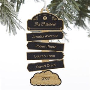 North Pole Personalized Black Wood Ornament - 34008-BLK
