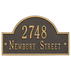 Grand Arch Personalized Address Plaque - Bronze  Gold - 3400D-OG