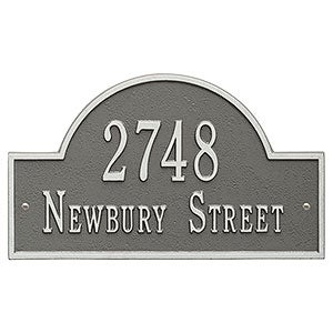 Grand Arch Personalized Address Plaque - Pewter  Silver - 3400D-PS