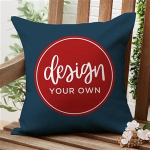 Design Your Own Personalized 16quot; Outdoor Throw Pillow- Navy Blue - 34016-NB