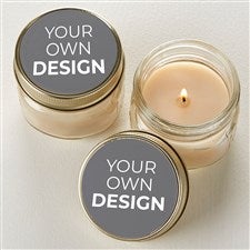 Design Your Own Personalized Mason Jar Candle Favors- Grey - 34049-G