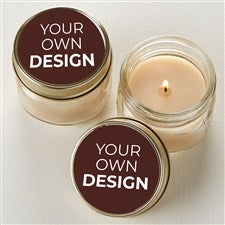 Design Your Own Personalized Mason Jar Candle Favors- Brown - 34049-BR