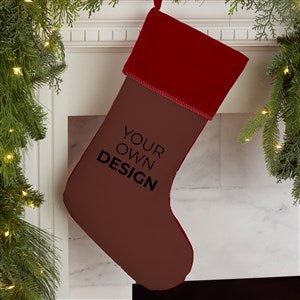 Design Your Own Personalized Christmas Stocking- Brown with Burgundy Cuff - 34059-BR