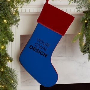 Design Your Own Personalized Christmas Stocking- Blue with Burgundy Cuff - 34059-BL