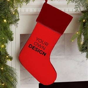 Design Your Own Personalized Christmas Stocking- Red with Burgundy Cuff - 34059-R