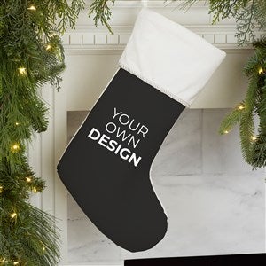 Design Your Own Personalized Christmas Stocking- Black with Ivory Cuff - 34061-B