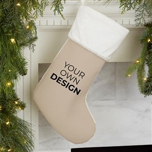 Design Your Own Personalized Christmas Stocking- Tan with Ivory Cuff - 34061-T