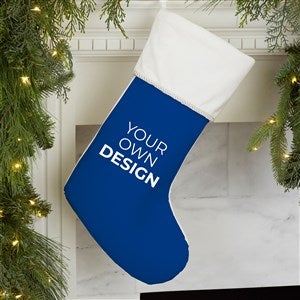 Design Your Own Personalized Christmas Stocking- Blue with Ivory Cuff - 34061-BL