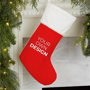 Design Your Own Personalized Christmas Stocking- Red with Ivory Cuff - 34061-R