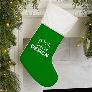 Design Your Own Personalized Christmas Stocking- Green with Ivory Cuff - 34061-GR