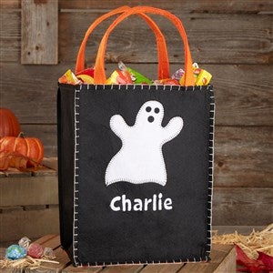Ghost Embroidered Felt Trick or Treat Bag - 34074