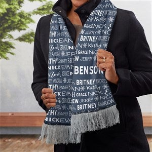Snowflake Family Personalized Womens Sherpa Scarf - 34107-S