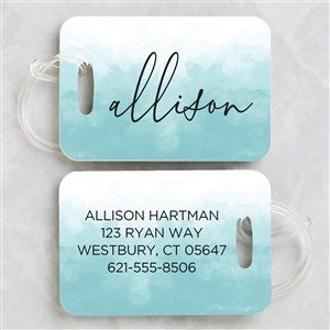 Pastel Watercolor Name Personalized Luggage Tag 2 Pc Set - 34117