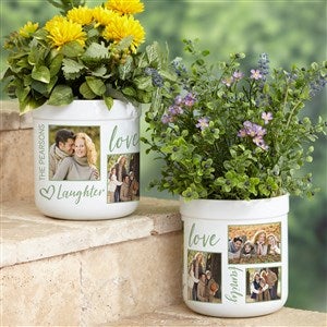 Photo Collage For Family Personalized Outdoor Flower Pot - 34153