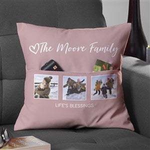 Photo Collage For Family Personalized 14 Pocket Pillow - 34167-S