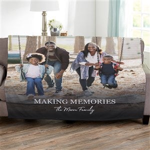 Photo & Message For Family Personalized 50x60 Plush Fleece Blanket - 34193-F
