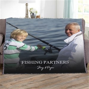 Photo & Message For Him Personalized 56x60 Woven Throw Blanket - 34196-A