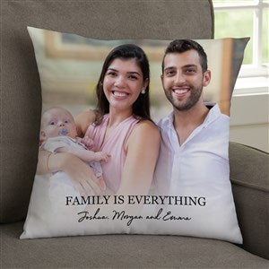 Photo & Message For Family Personalized 14x14 Throw Pillow - 34197-S