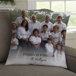Photo & Message For Family Personalized 18x18 Throw Pillow - 34197-L