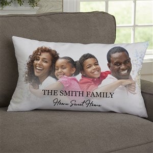 Photo & Message For Family Personalized Lumbar Throw Pillow - 34197-LB