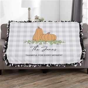 Precious Moments Pumpkins & Buffalo Check Personalized 50x60 Tie