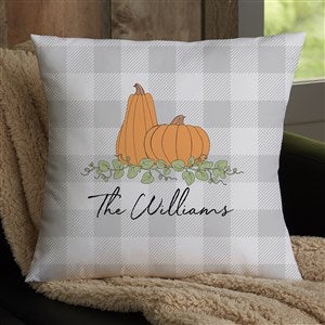 Precious Moments® Pumpkins  Buffalo Check Personalized  18 Throw Pillow - 34212-L