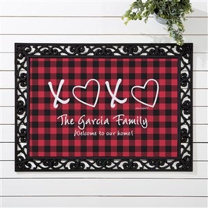 XoXo Red & Black Buffalo Check by philoSophies®  Personalized Doormat- 18x27 - 34216-S