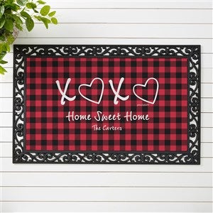 XoXo Red  Black Buffalo Check by philoSophies® Personalized Doormat- 20x35 - 34216-M