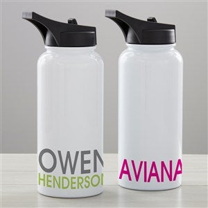 Bold Name Personalized Double-Wall Vacuum Insulated 32 oz. Water Bottle - 34255-L