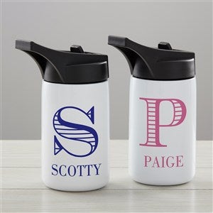 Striped Monogram Personalized Double-Wall Vacuum Insulated 14oz Water Bottle - 34256-S