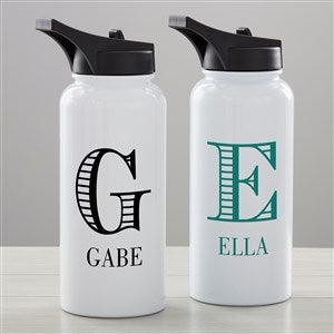 Striped Monogram Double-Wall Vacuum Insulated 32 oz. Water Bottle - 34256-L