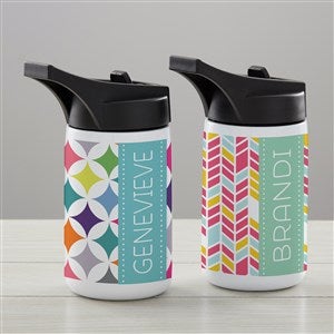 Geometric Personalized Double-Wall Vacuum Insulated 12.5 oz  Water Bottle - 34257-S