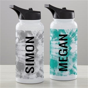 Bold Tie Dye Personalized Double-Wall Vacuum Insulated 32oz Water Bottle - 34260-L