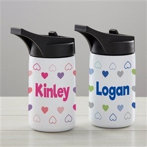 Hearts Personalized Double-Wall Vacuum Insulated 14 oz. Water Bottle - 34264-S