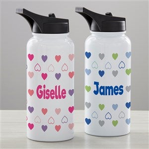 Hearts Personalized Double-Wall Vacuum Insulated 32 oz. Water Bottle - 34264-L
